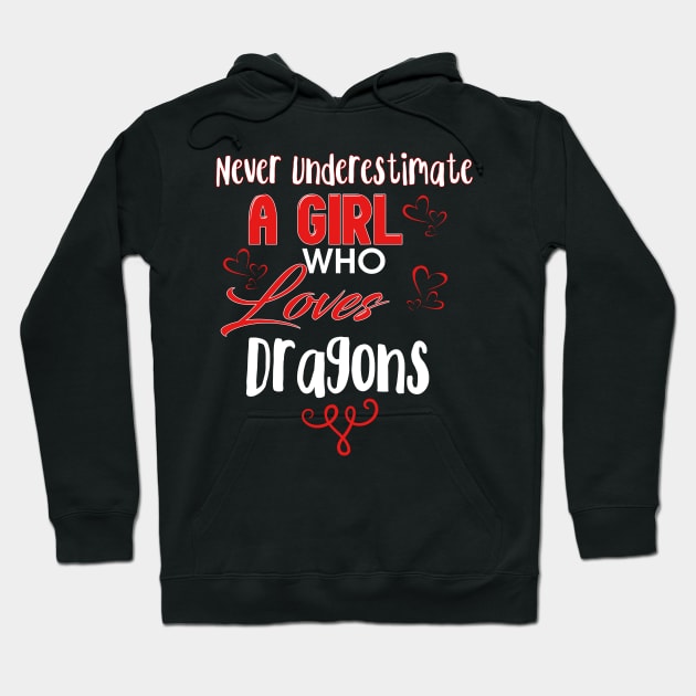 Never Underestimate a Girl who Loves dragons Hoodie by Lin Watchorn 